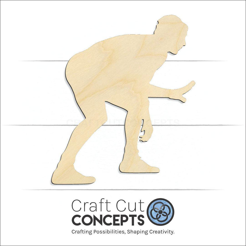 Craft Cut Concepts Logo under a wood Wrestling Pose LEFT craft shape and blank