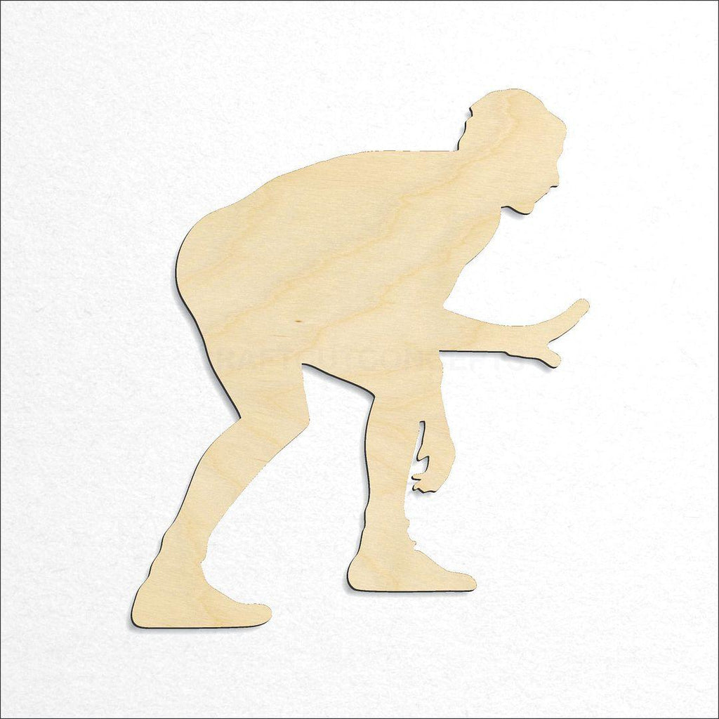 Wooden Wrestling Pose LEFT craft shape available in sizes of 3 inch and up
