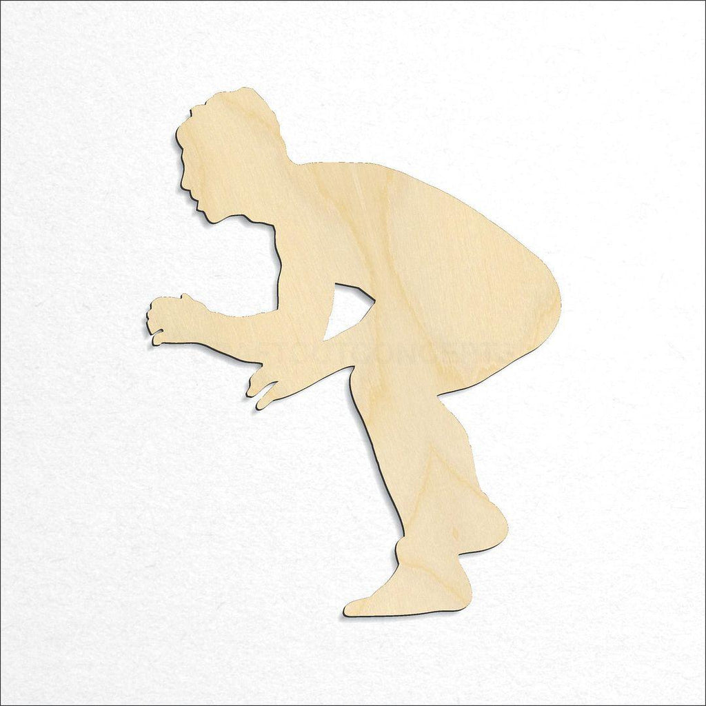 Wooden Wrestling Pose Right craft shape available in sizes of 3 inch and up