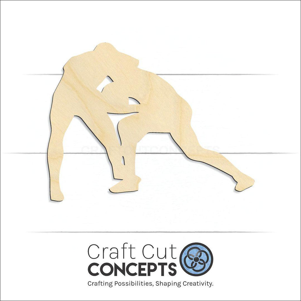 Craft Cut Concepts Logo under a wood Wrestling craft shape and blank