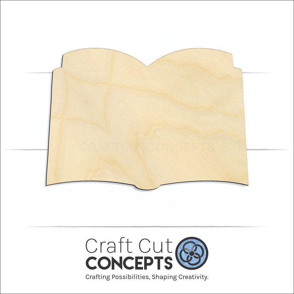 Craft Cut Concepts Logo under a wood Open Book craft shape and blank