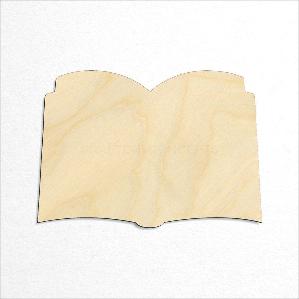 Wooden Open Book craft shape available in sizes of 1 inch and up