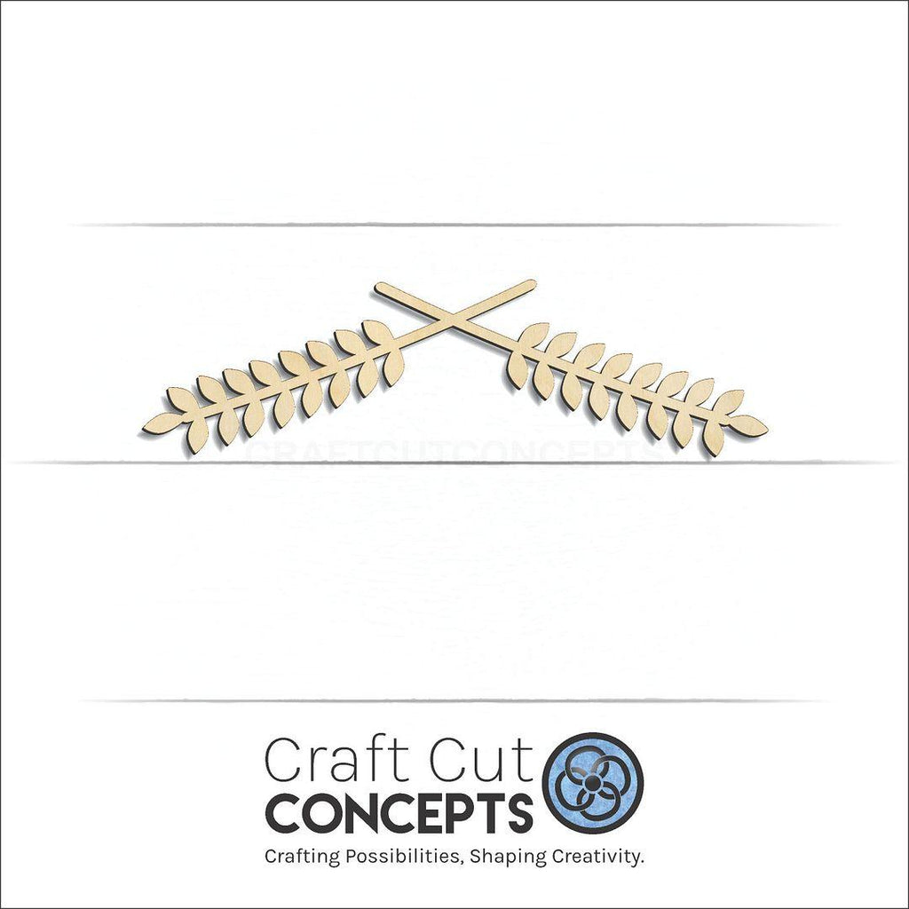 Craft Cut Concepts Logo under a wood Laurel Branch craft shape and blank