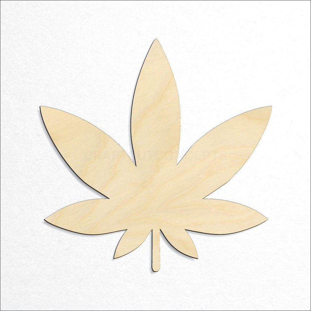 Wooden smooth weed leaf craft shape available in sizes of 2 inch and up