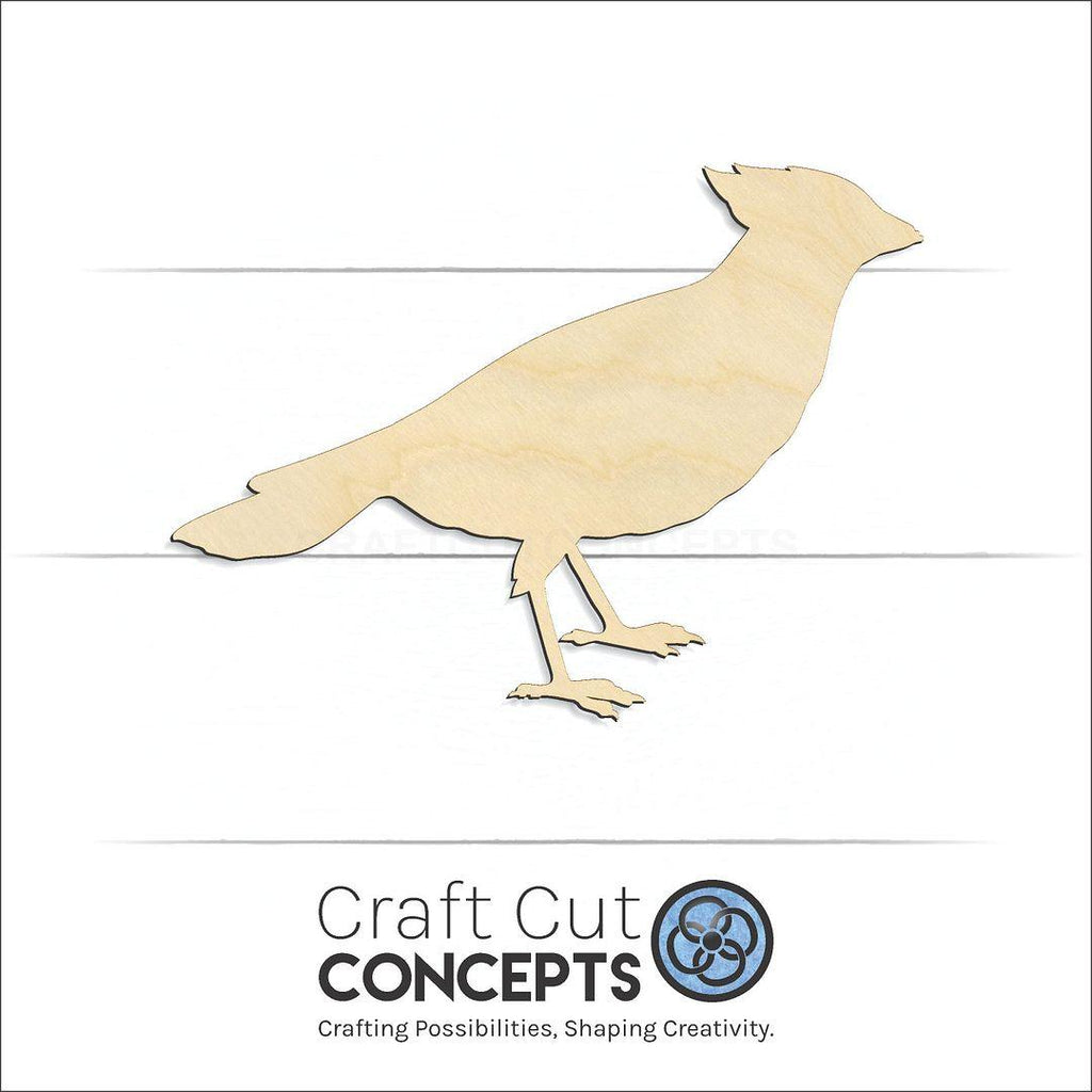 Craft Cut Concepts Logo under a wood Cardinal craft shape and blank