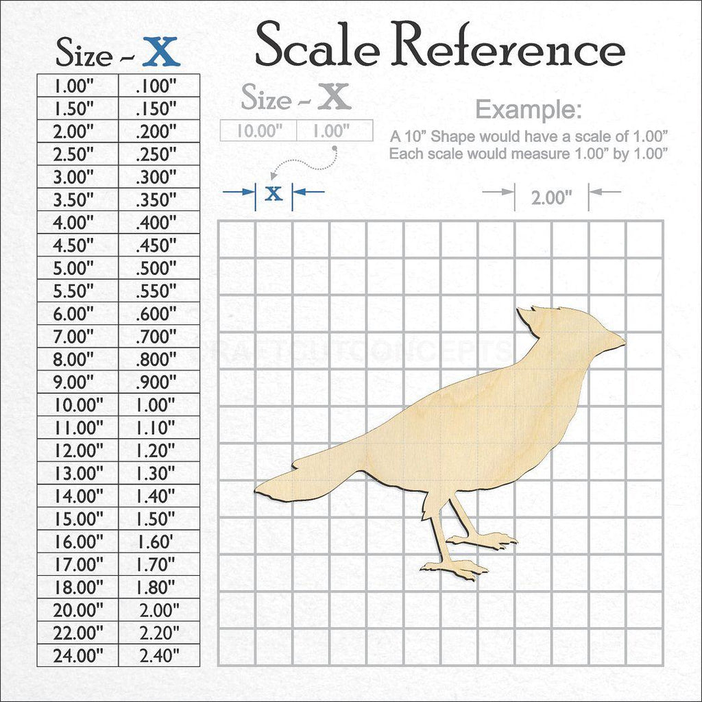 A scale and graph image showing a wood Cardinal craft blank