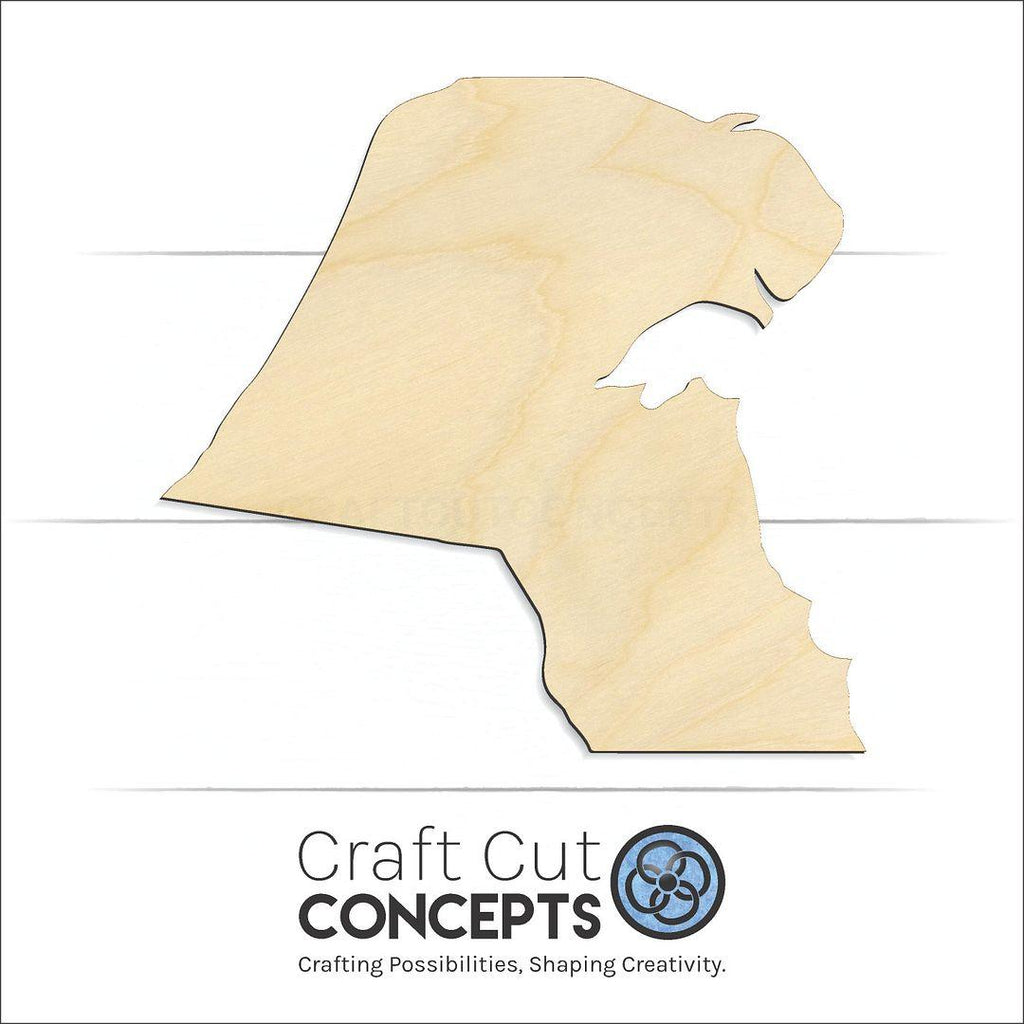 Craft Cut Concepts Logo under a wood Kuwait craft shape and blank