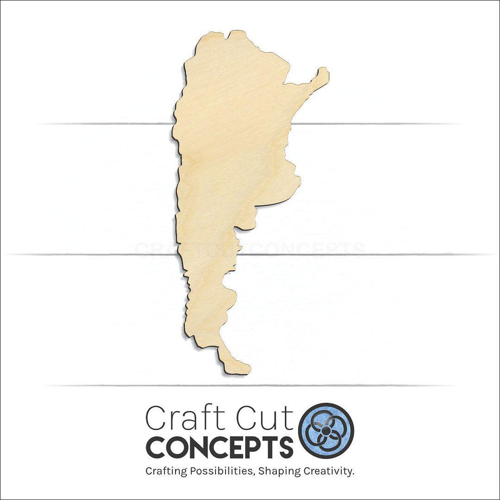 Craft Cut Concepts Logo under a wood Argentina craft shape and blank