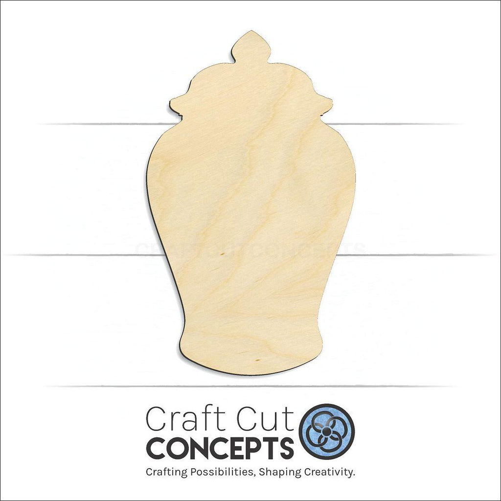 Craft Cut Concepts Logo under a wood Ginger Jar craft shape and blank