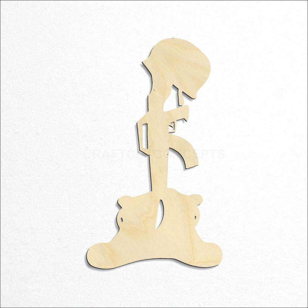 Wooden Fallen Soldier craft shape available in sizes of 3 inch and up