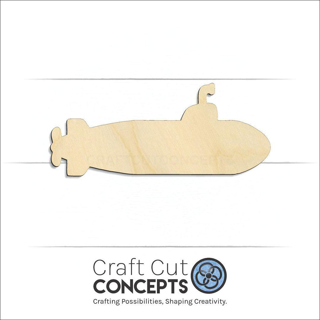 Craft Cut Concepts Logo under a wood Submarine craft shape and blank