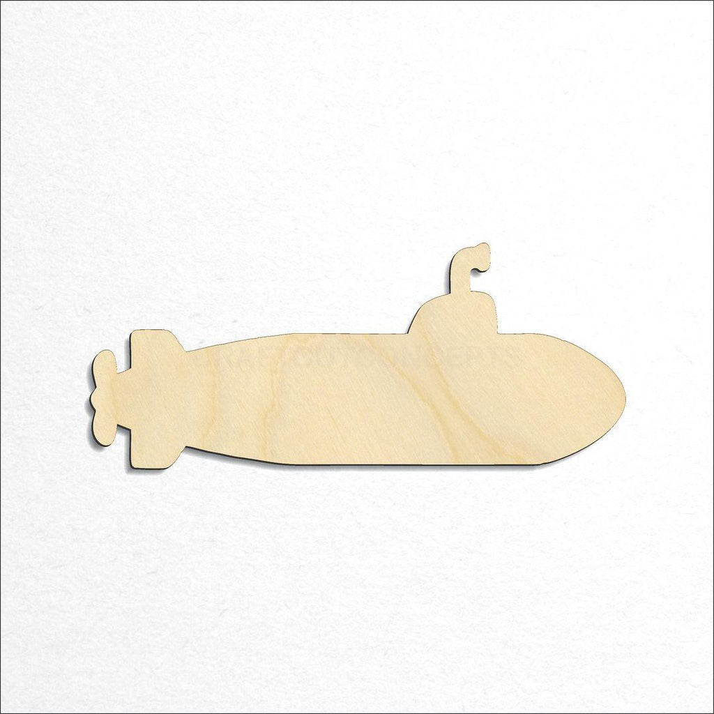 Wooden Submarine craft shape available in sizes of 4 inch and up