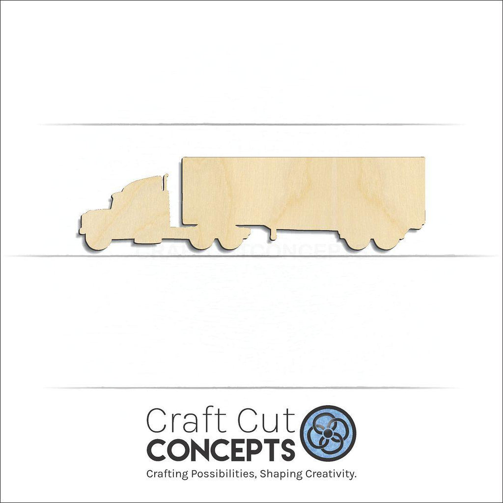 Craft Cut Concepts Logo under a wood Semi Truck with trailer craft shape and blank