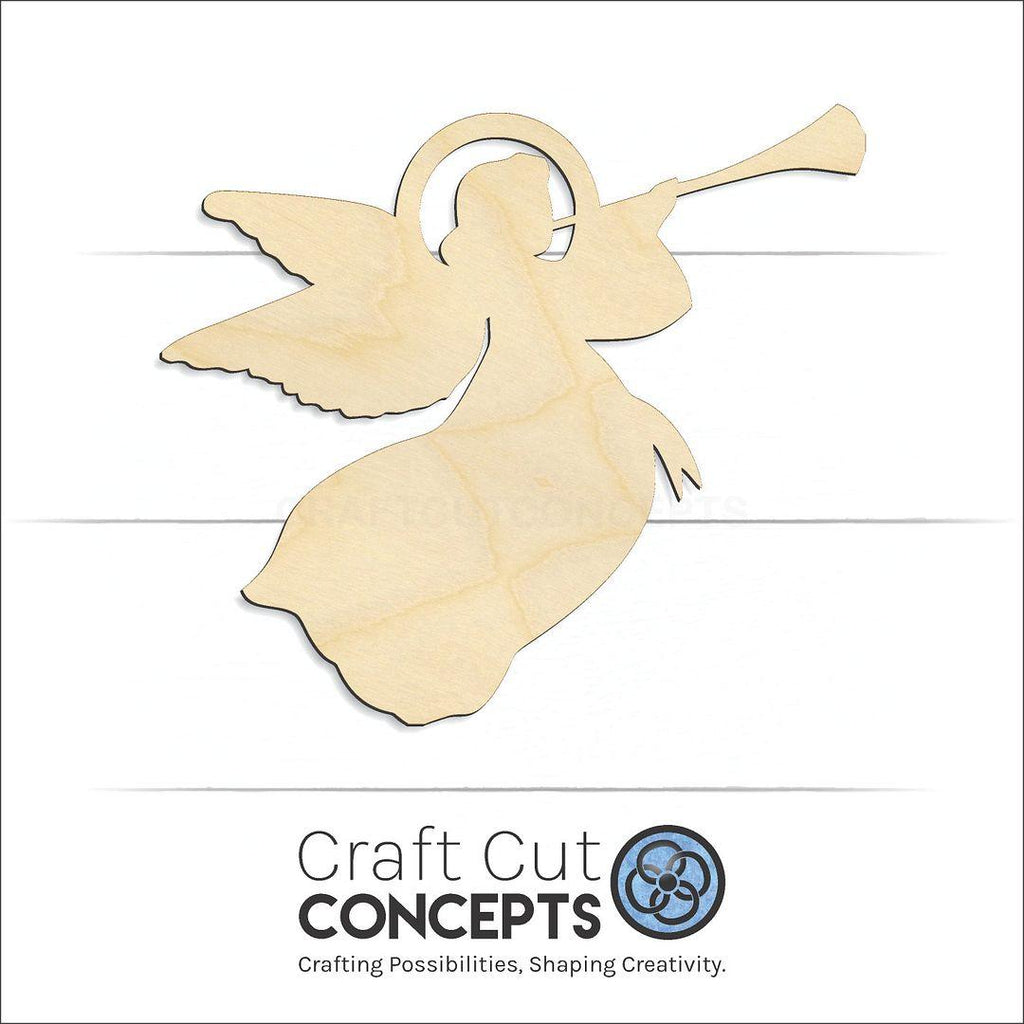 Craft Cut Concepts Logo under a wood Christmas angel craft shape and blank