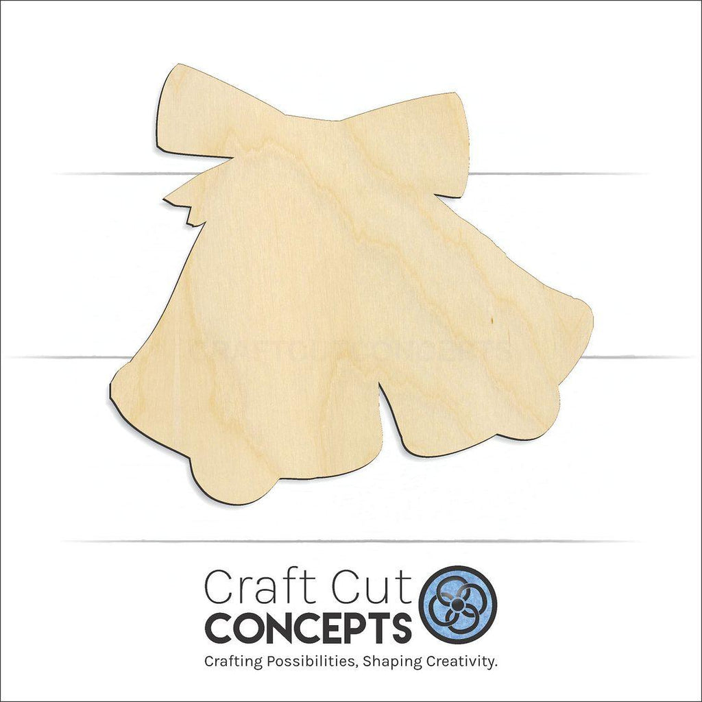 Craft Cut Concepts Logo under a wood Christmas Bells craft shape and blank