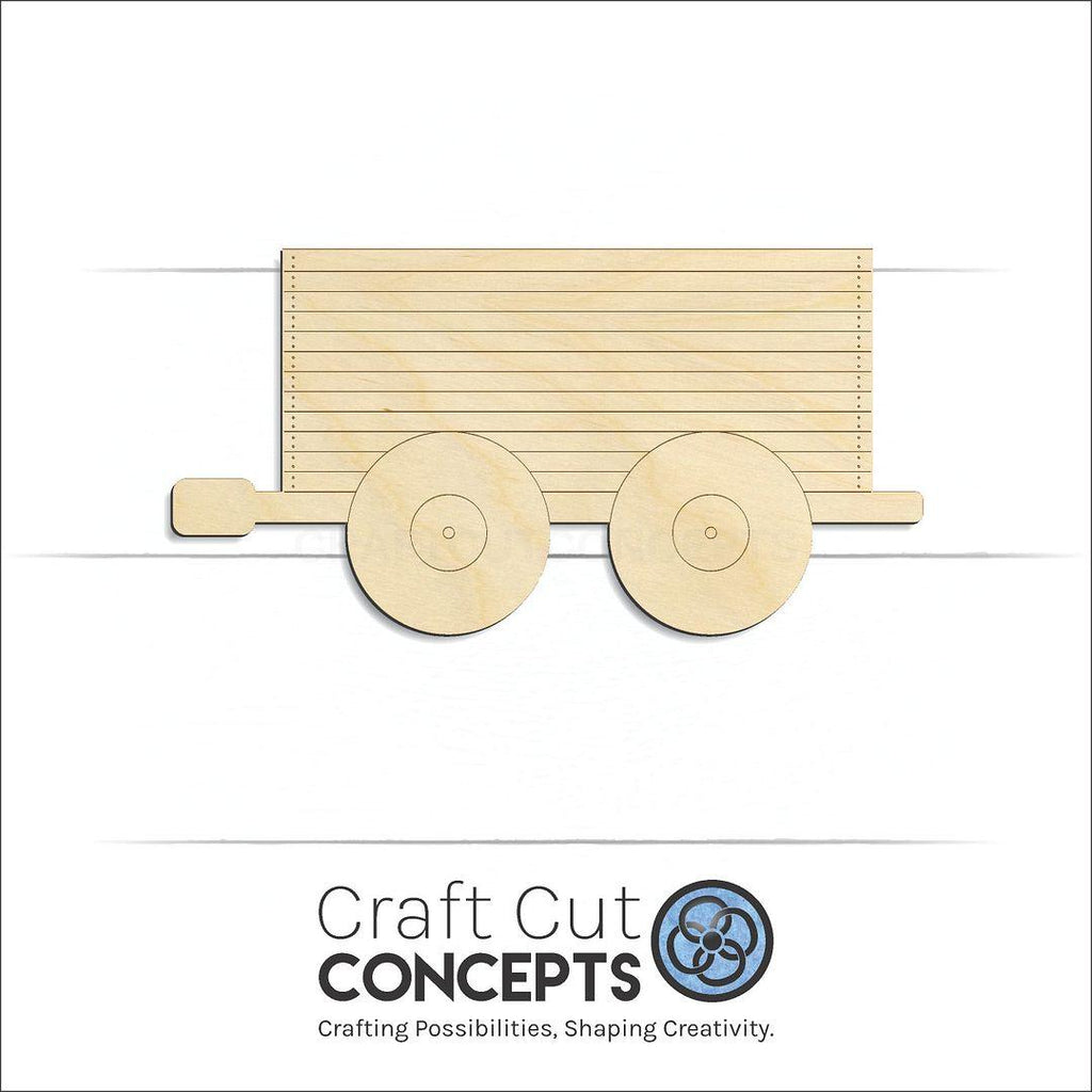 Craft Cut Concepts Logo under a wood Toy Train Car craft shape and blank