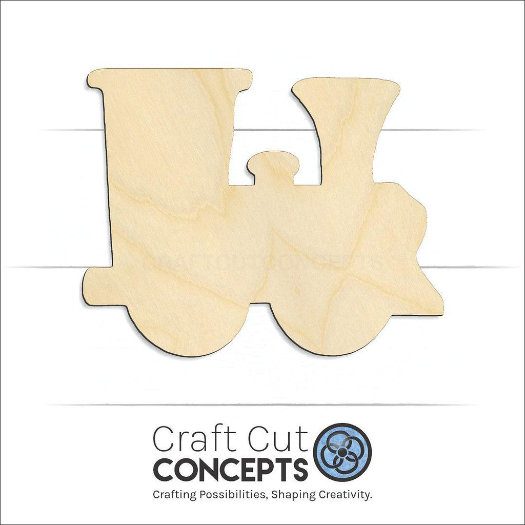 Craft Cut Concepts Logo under a wood Train craft shape and blank