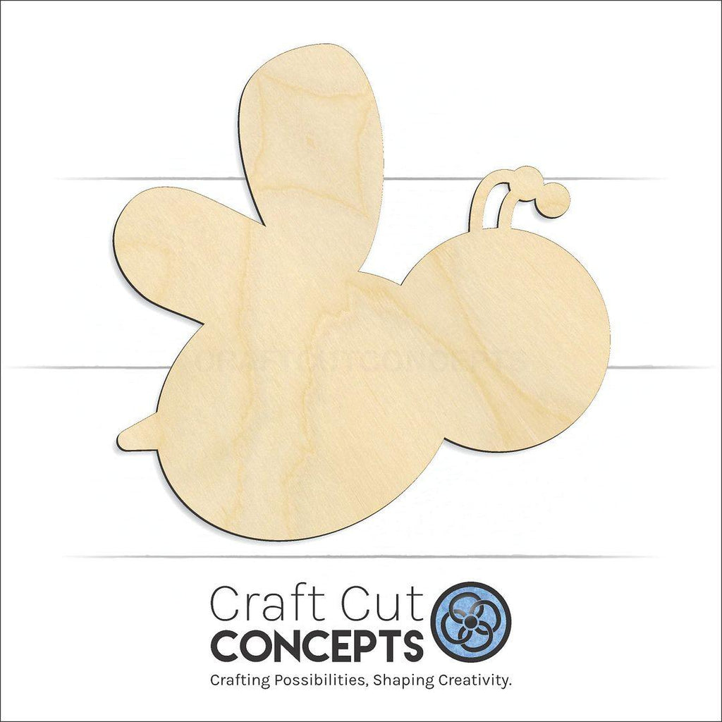 Craft Cut Concepts Logo under a wood Bee craft shape and blank