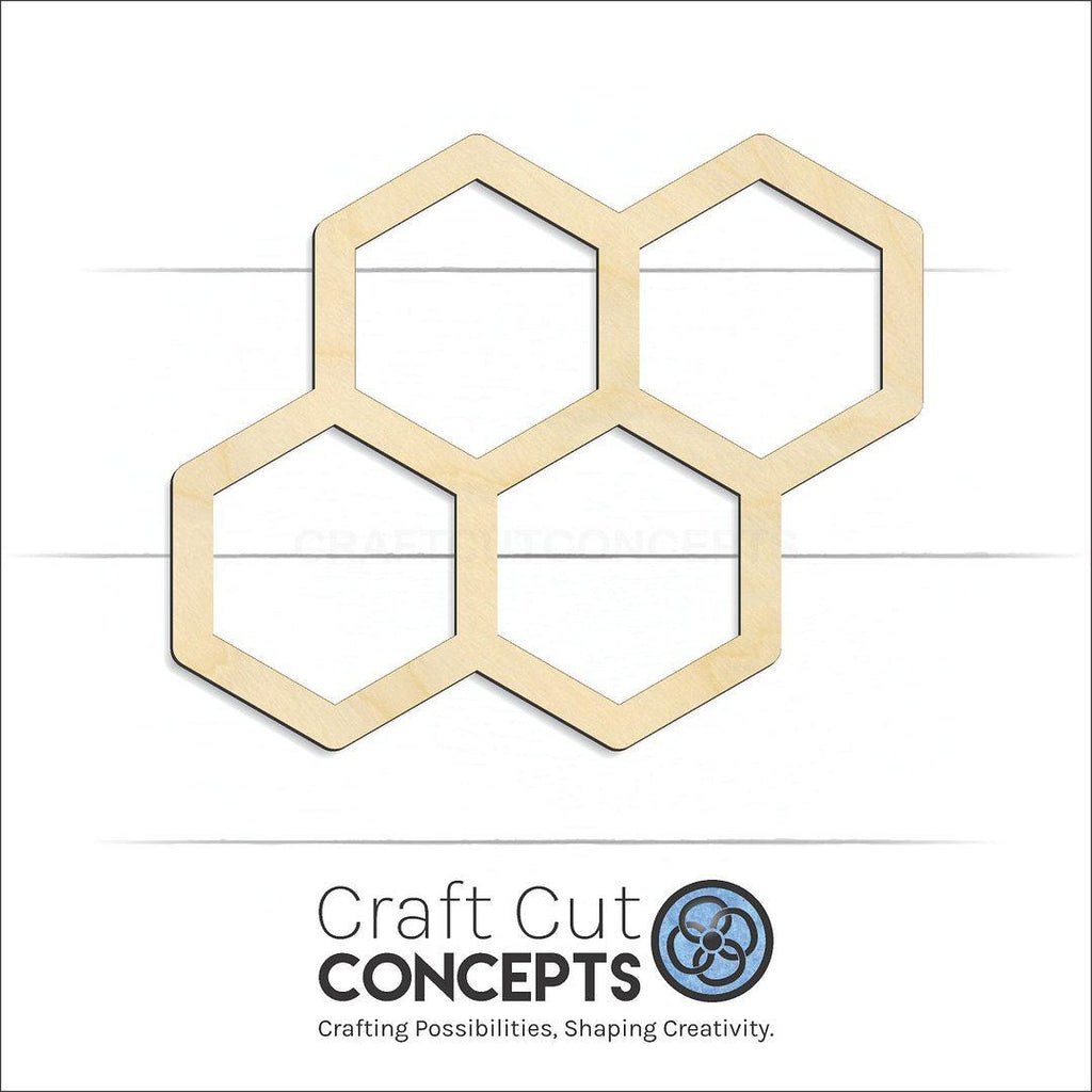 Craft Cut Concepts Logo under a wood Honey Comb craft shape and blank