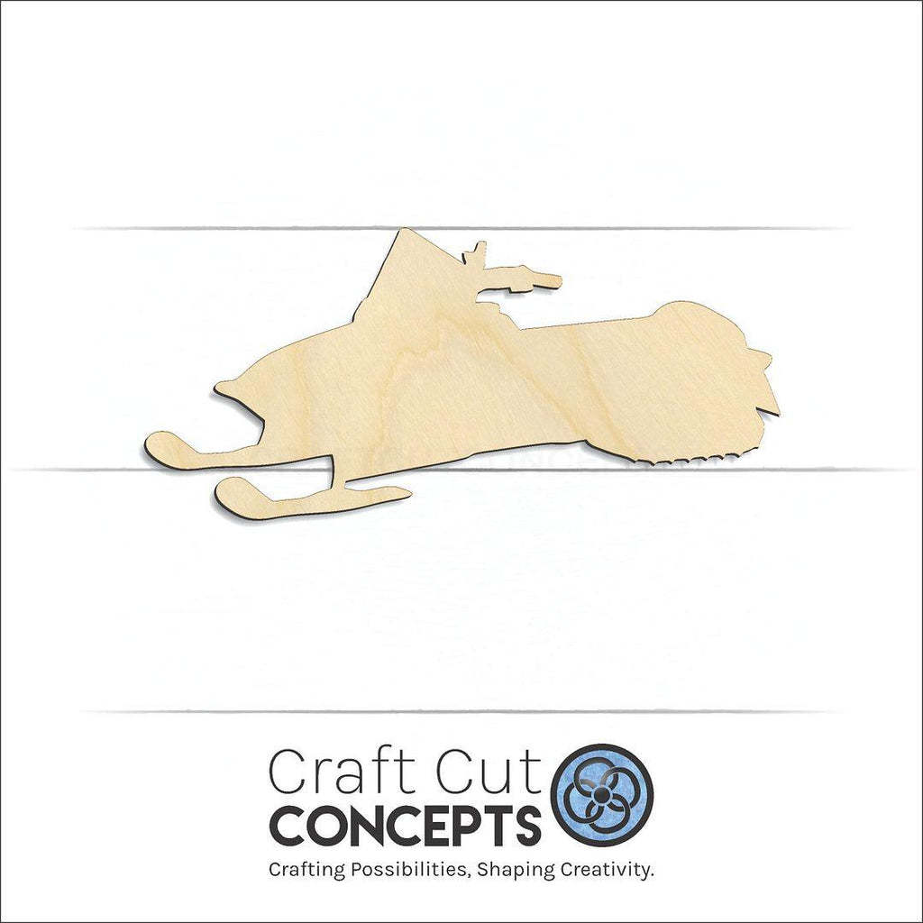 Craft Cut Concepts Logo under a wood Snowmobile craft shape and blank