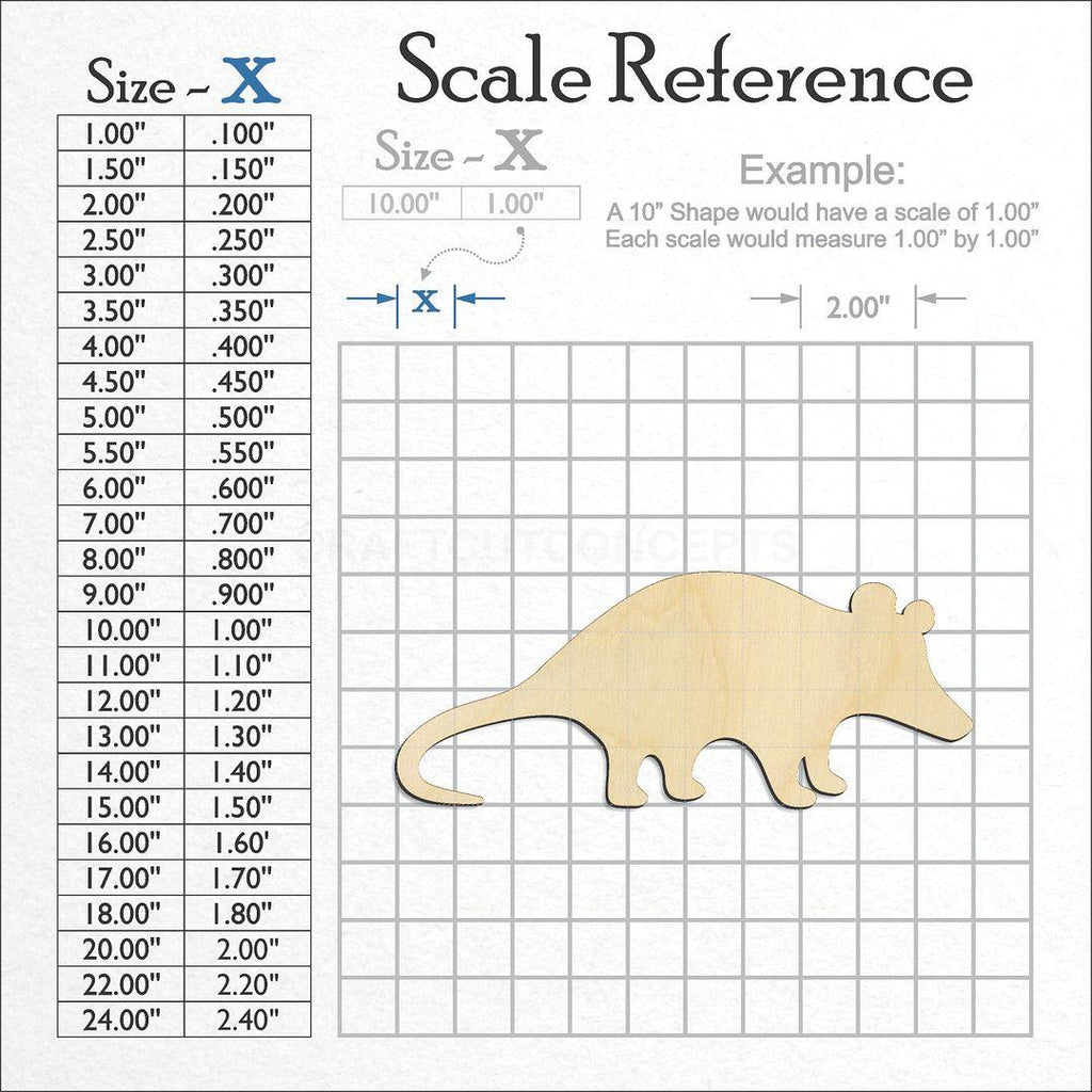 A scale and graph image showing a wood Opussom craft blank