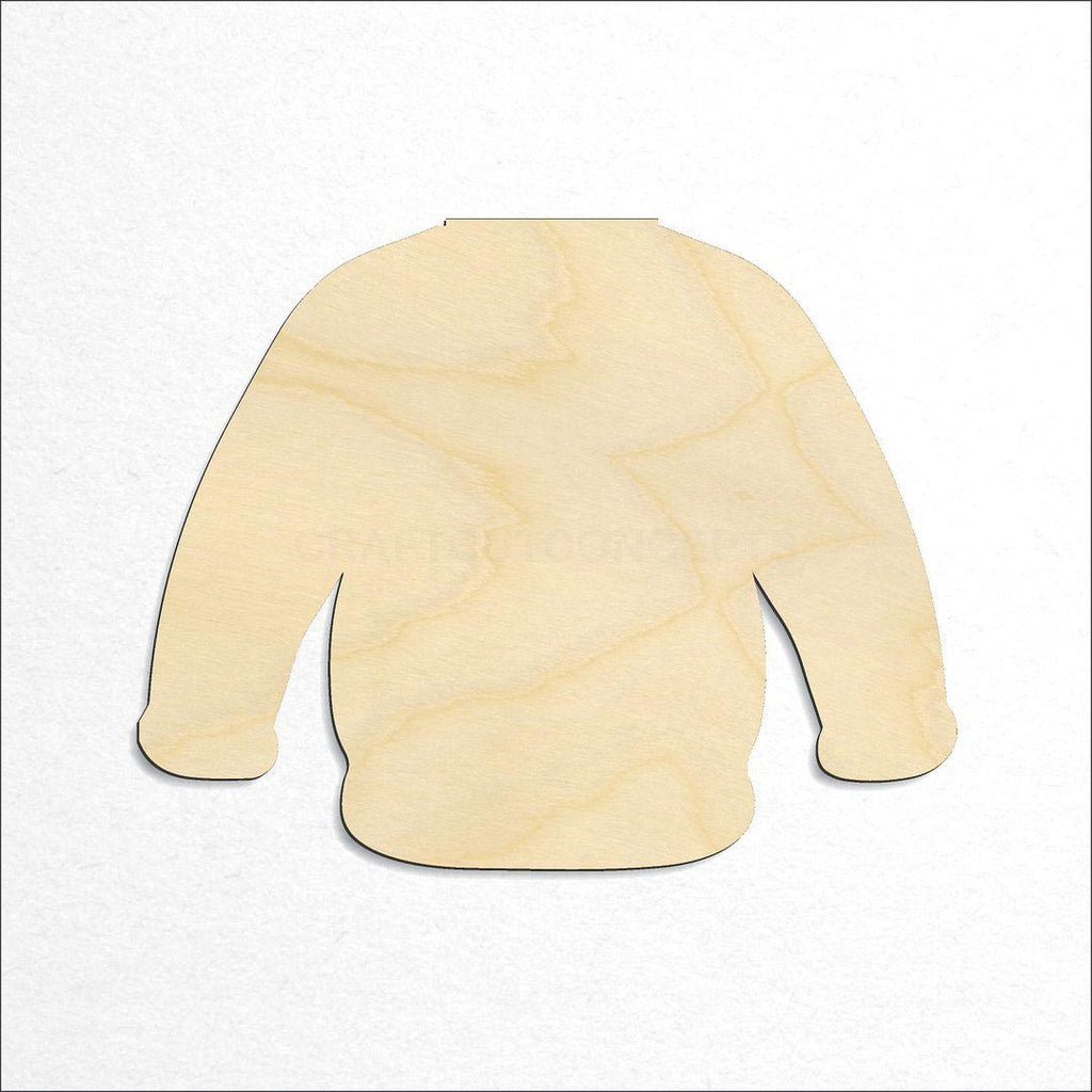 Wooden Sweater craft shape available in sizes of 1 inch and up