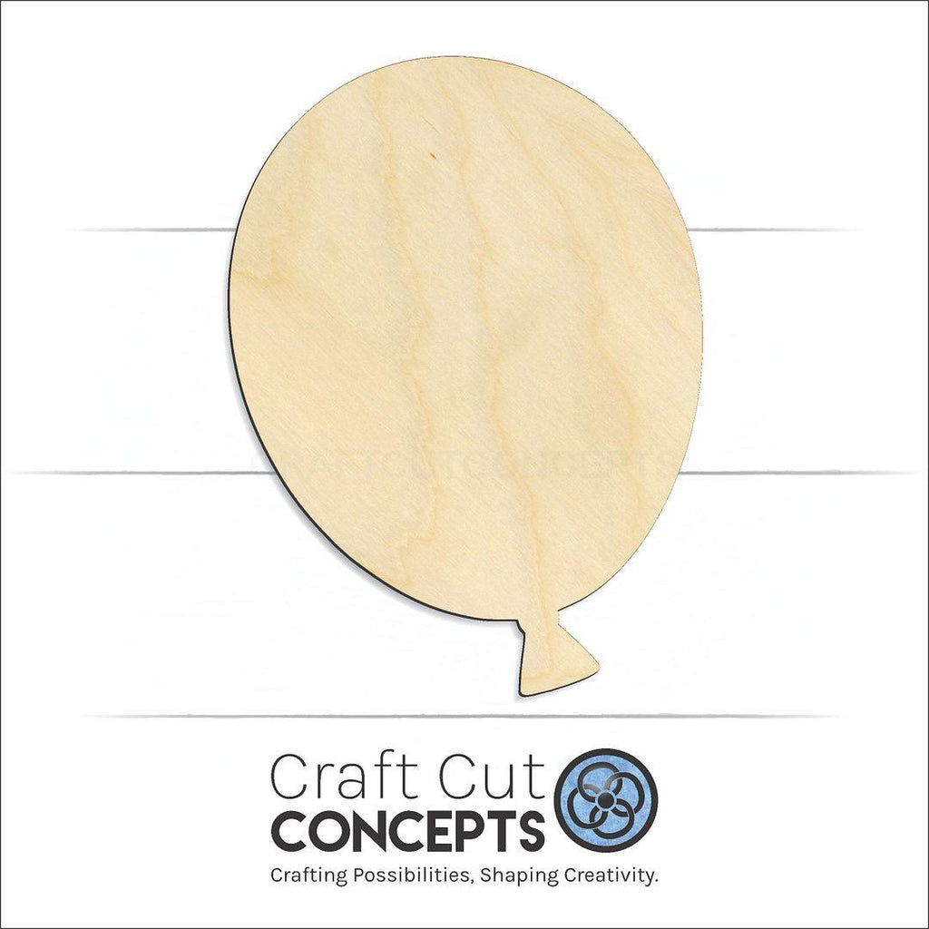 Craft Cut Concepts Logo under a wood Balloon craft shape and blank