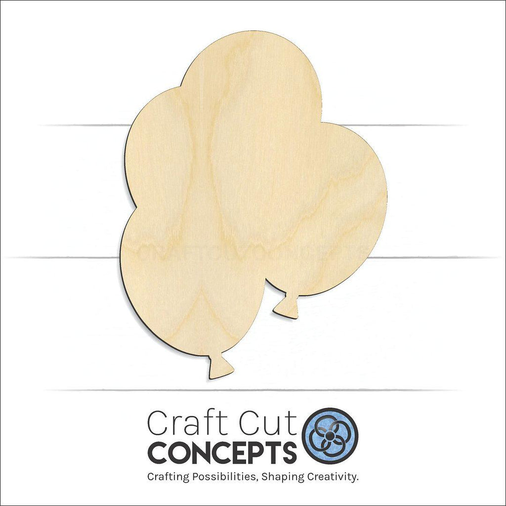 Craft Cut Concepts Logo under a wood Balloons craft shape and blank