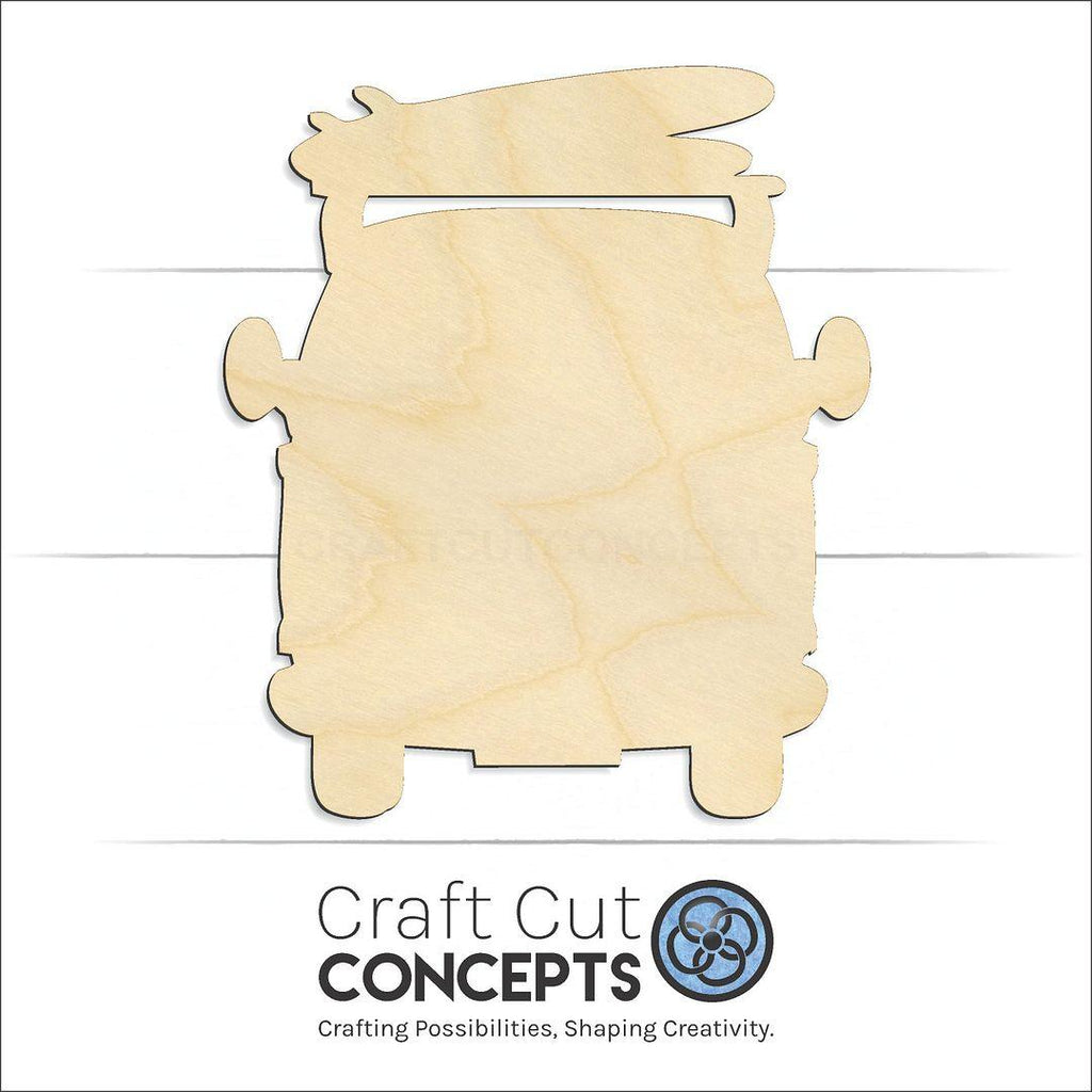 Craft Cut Concepts Logo under a wood Bus with board craft shape and blank