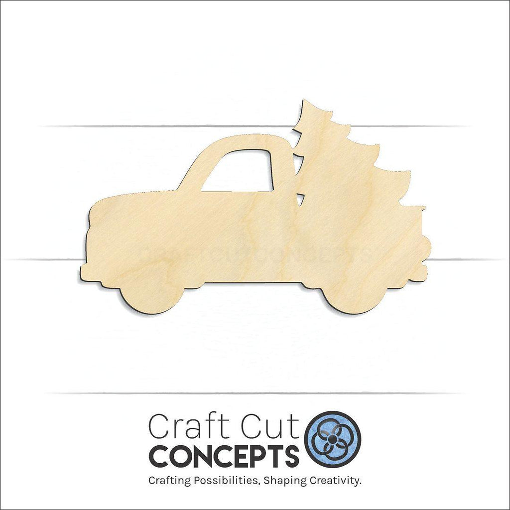 Craft Cut Concepts Logo under a wood Truck with Tree & Window craft shape and blank