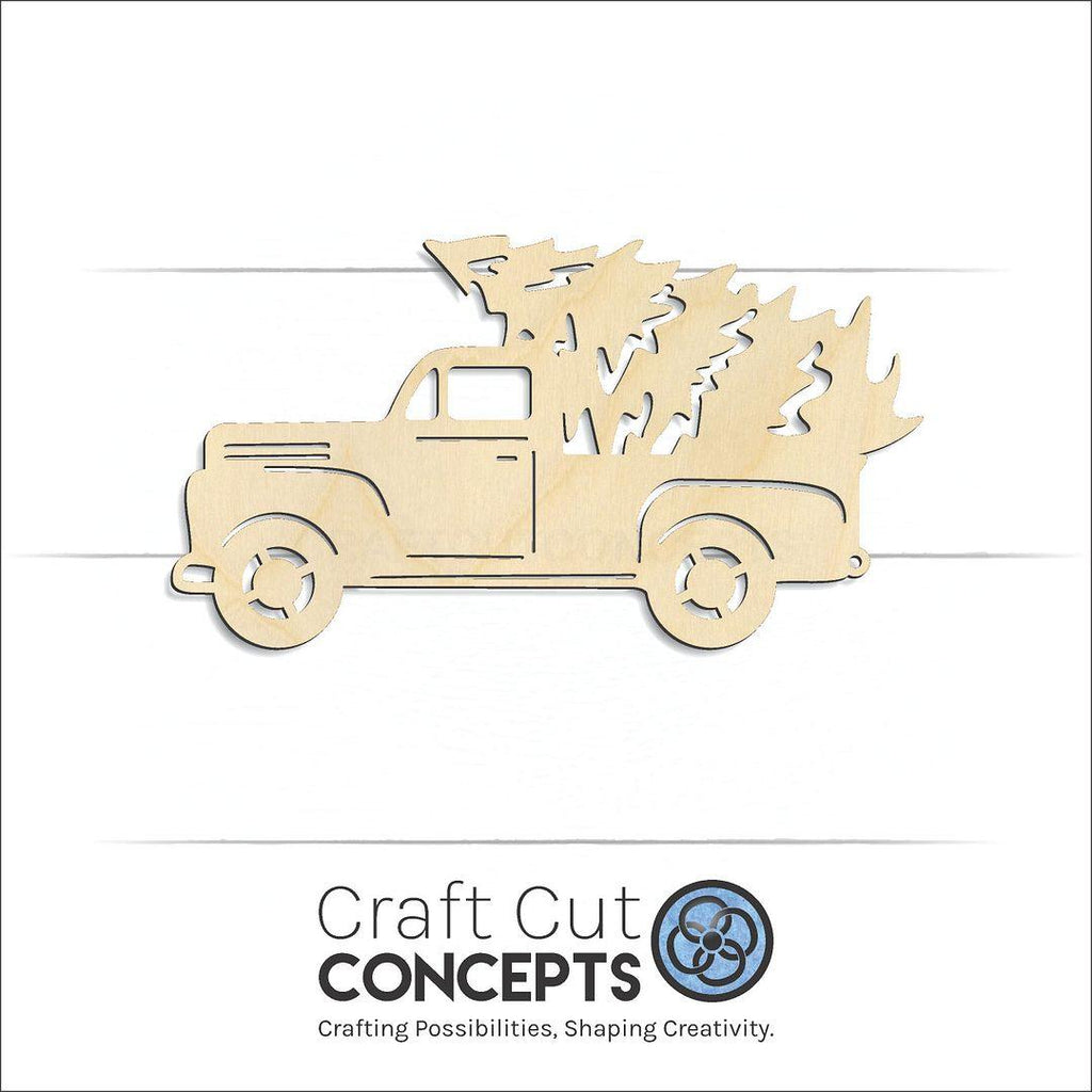 Craft Cut Concepts Logo under a wood Truck with Tree & Window craft shape and blank