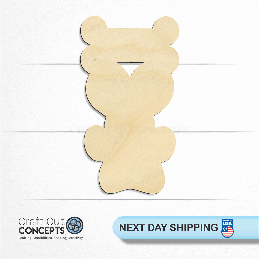 Craft Cut Concepts logo and next day shipping banner with an unfinished wood Dog Bone Heart Paw Print craft shape and blank