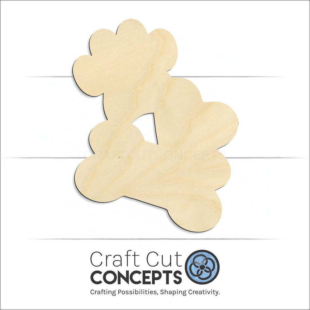 Craft Cut Concepts Logo under a wood Dog Bone Paw Heart craft shape and blank