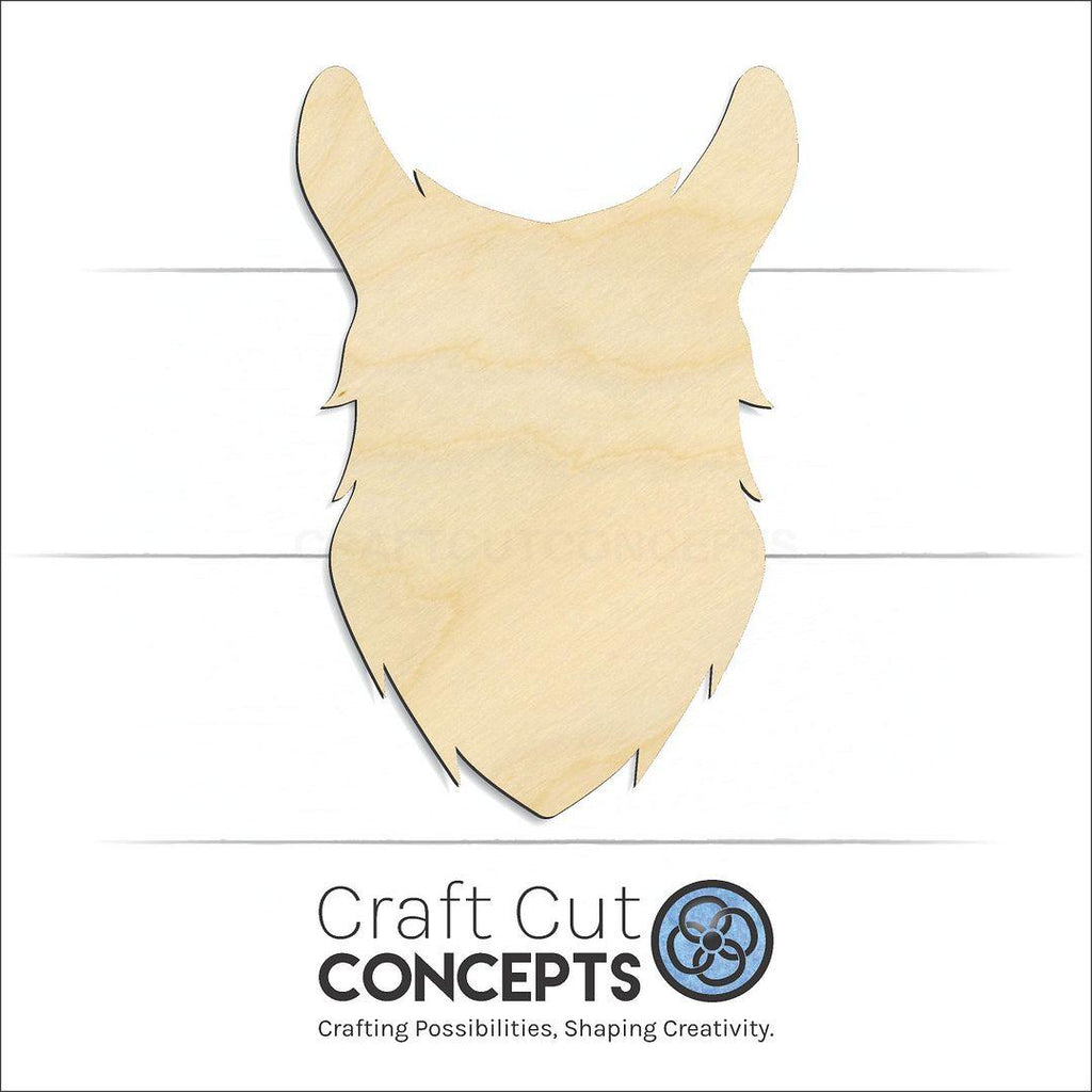 Craft Cut Concepts Logo under a wood Alpaca Head Llama craft shape and blank