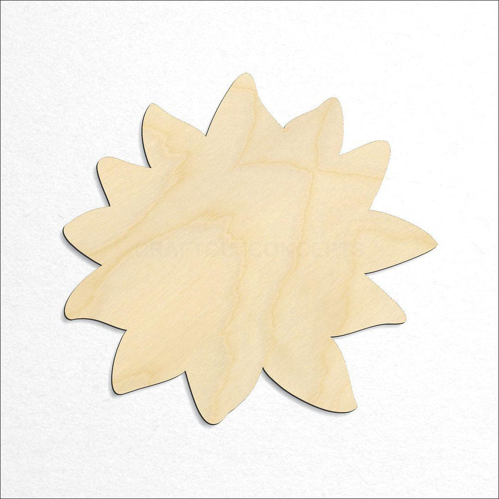 Wooden Lotus Flower craft shape available in sizes of 1 inch and up