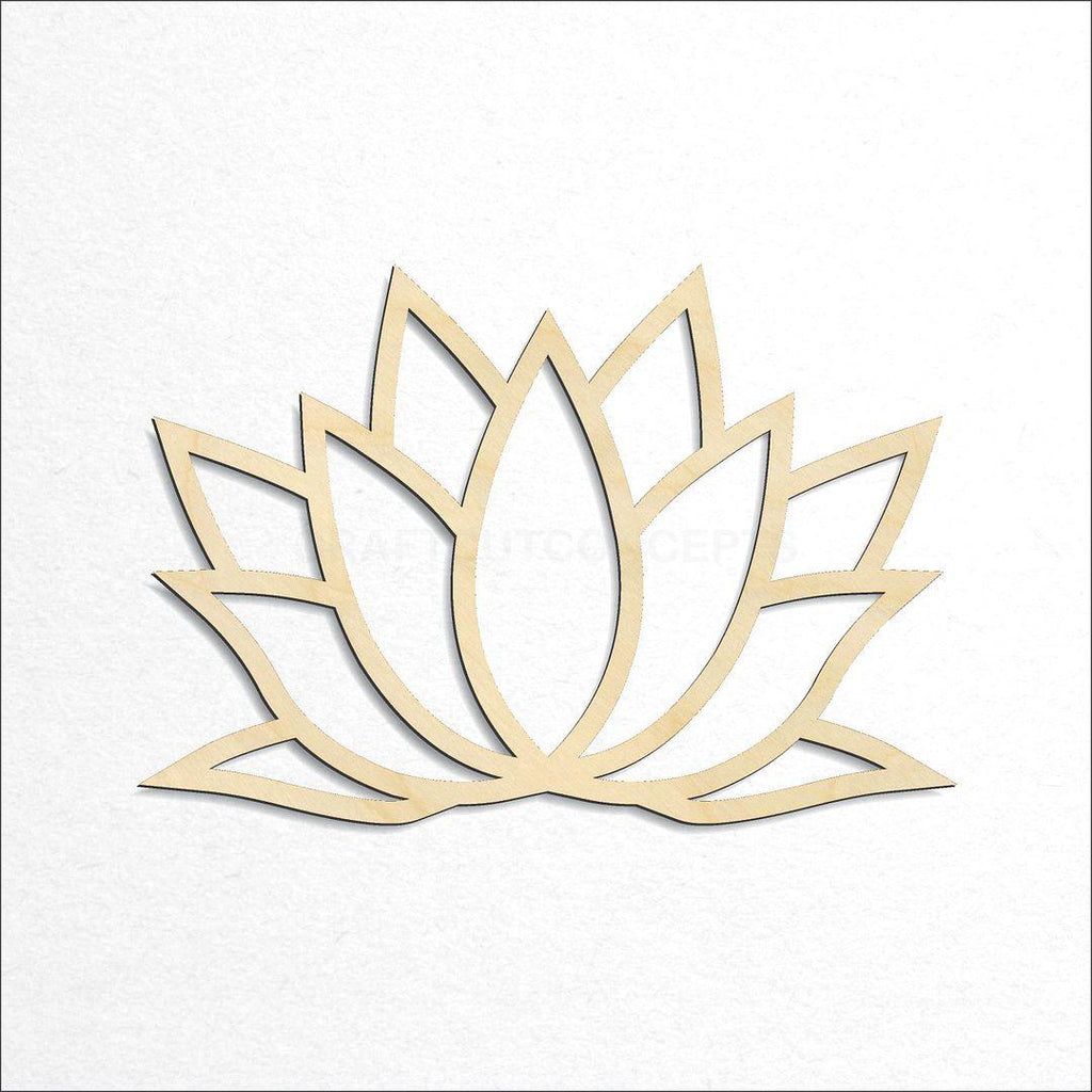 Wooden Lotus Flower craft shape available in sizes of 1 inch and up