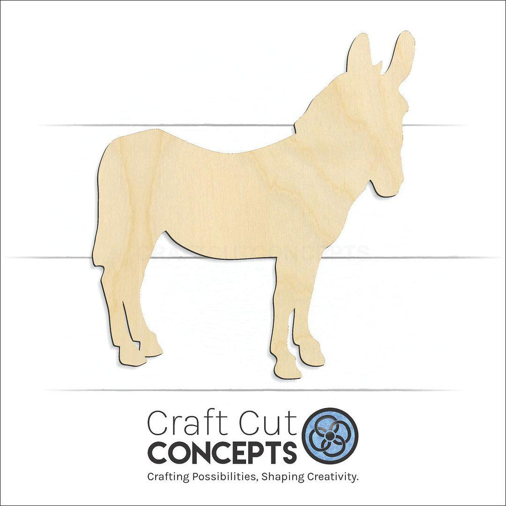 Craft Cut Concepts Logo under a wood Mule Donkey craft shape and blank