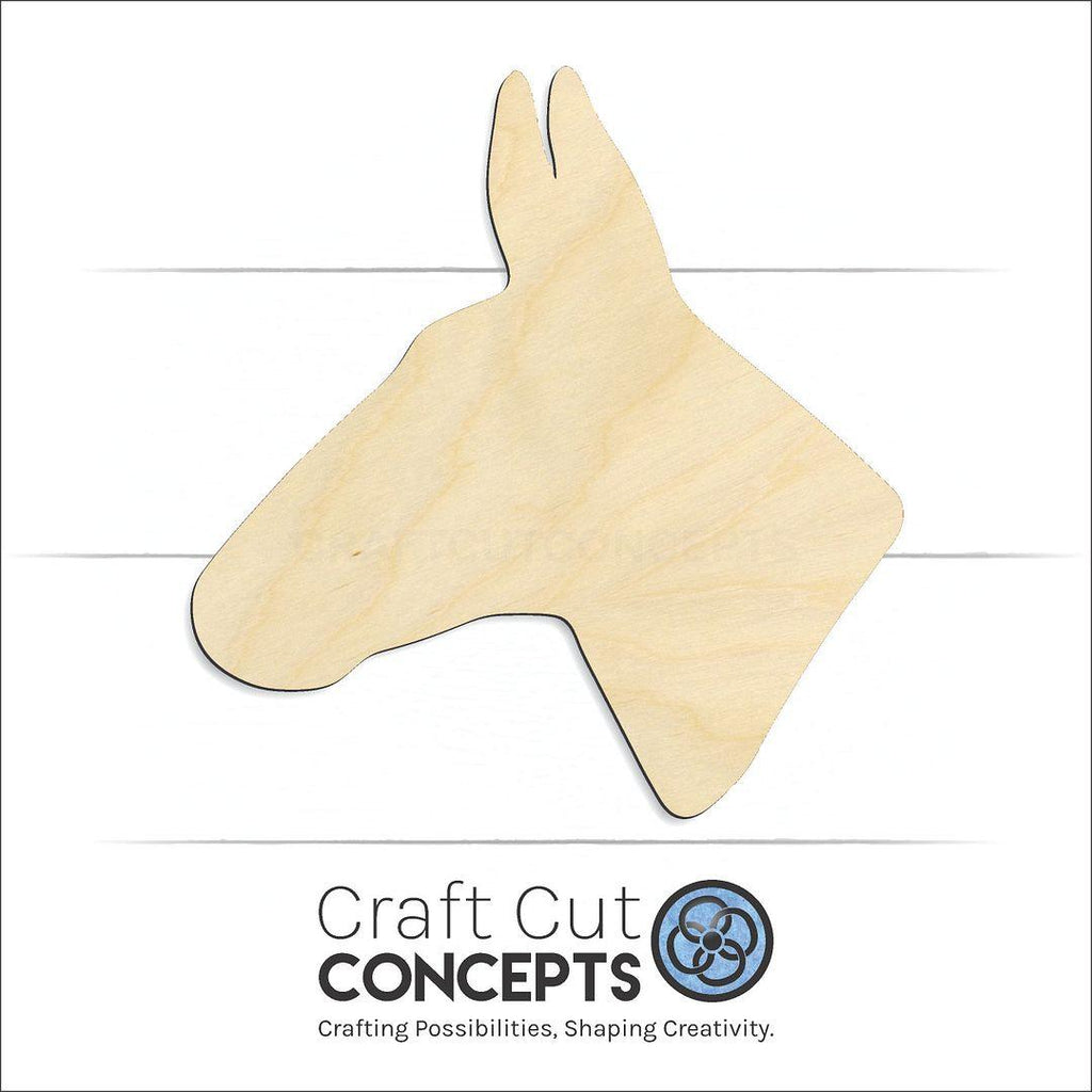 Craft Cut Concepts Logo under a wood Mule Donkey Head craft shape and blank