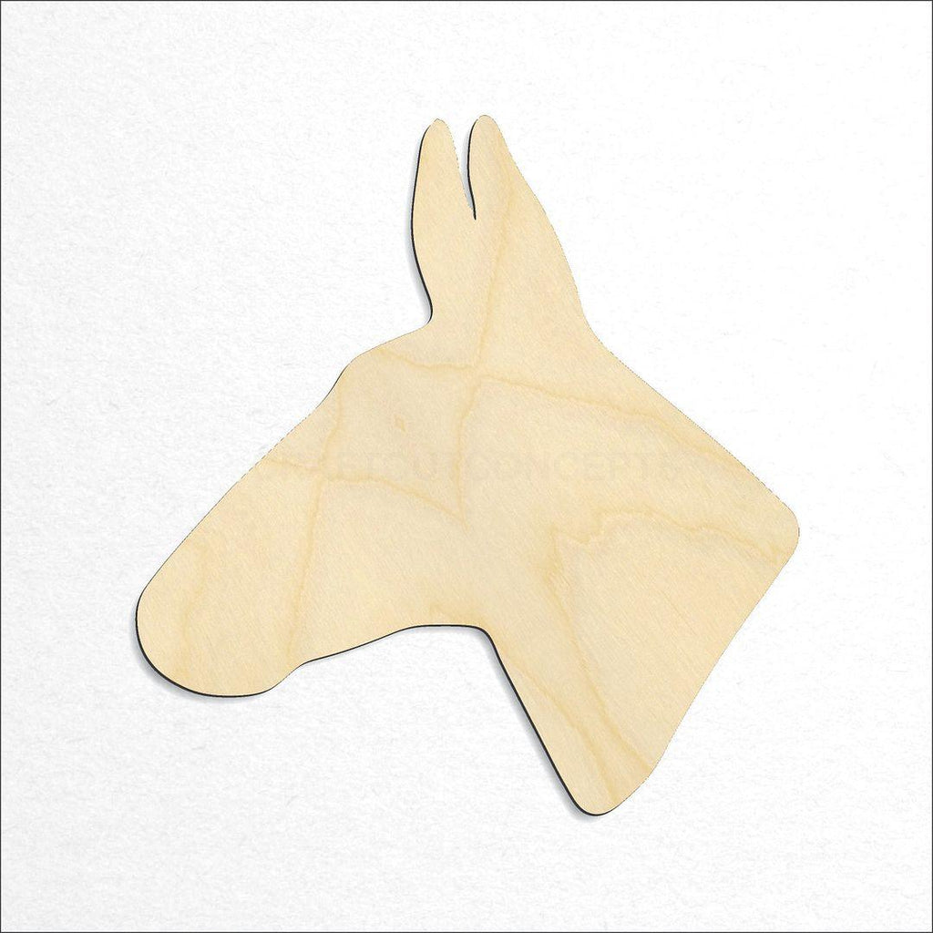 Wooden Mule Donkey Head craft shape available in sizes of 2 inch and up