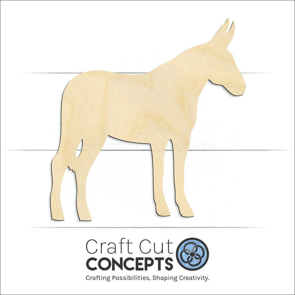 Craft Cut Concepts Logo under a wood Mule craft shape and blank