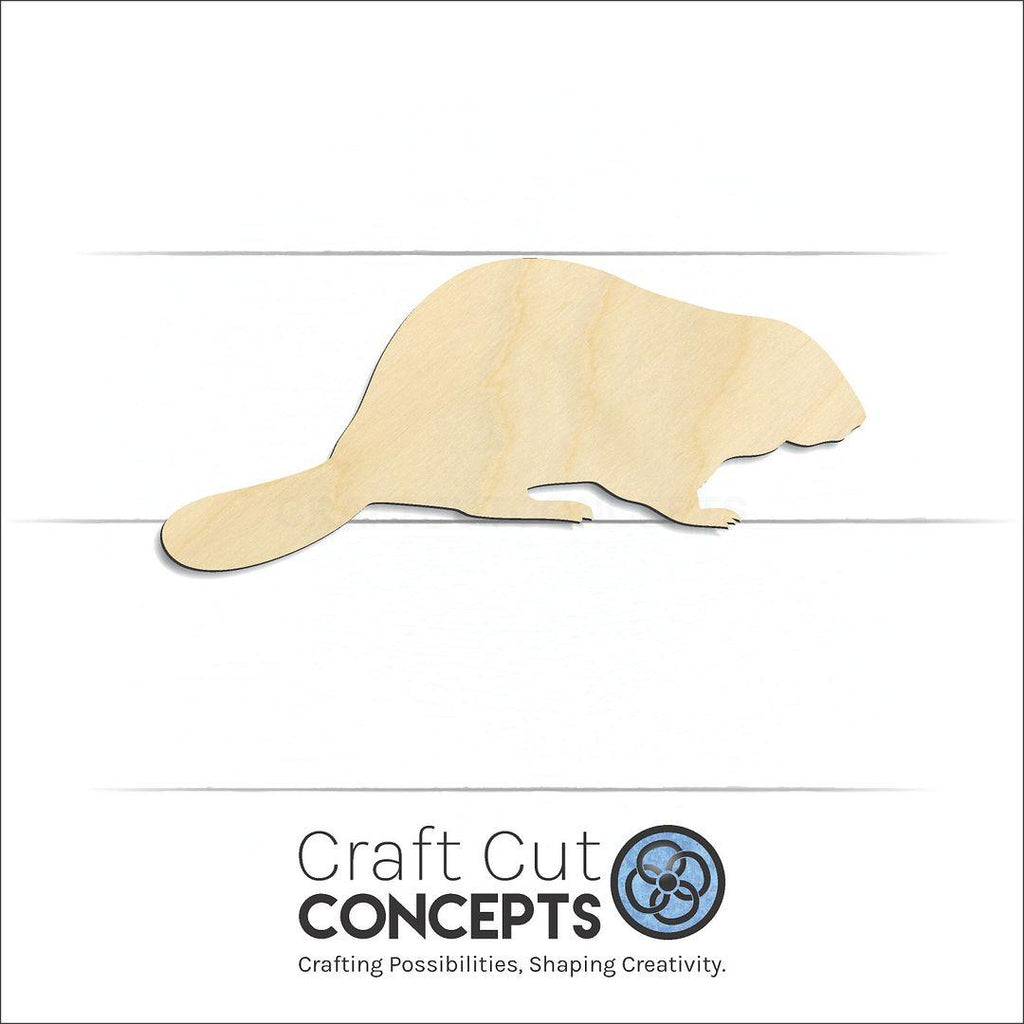 Craft Cut Concepts Logo under a wood Beaver craft shape and blank