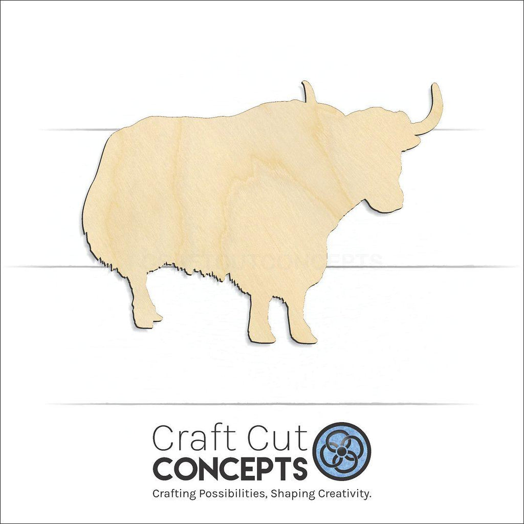 Craft Cut Concepts Logo under a wood Yak craft shape and blank