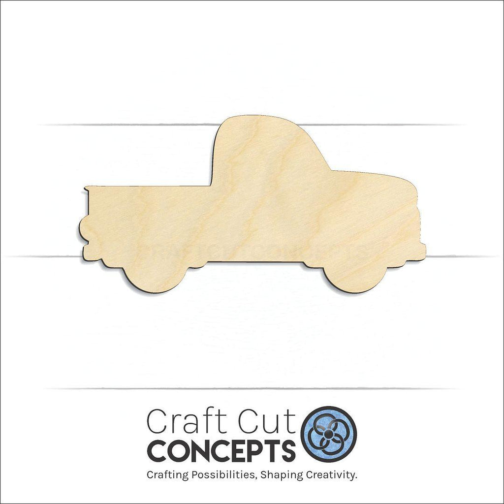 Craft Cut Concepts Logo under a wood Vintage Truck craft shape and blank