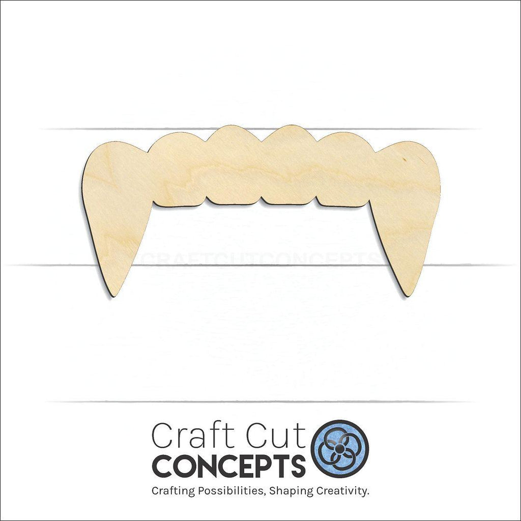 Craft Cut Concepts Logo under a wood Vampire Teeth craft shape and blank