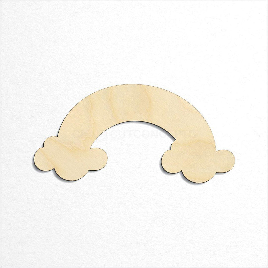 Wooden Rainbow with Clouds craft shape available in sizes of 1 inch and up