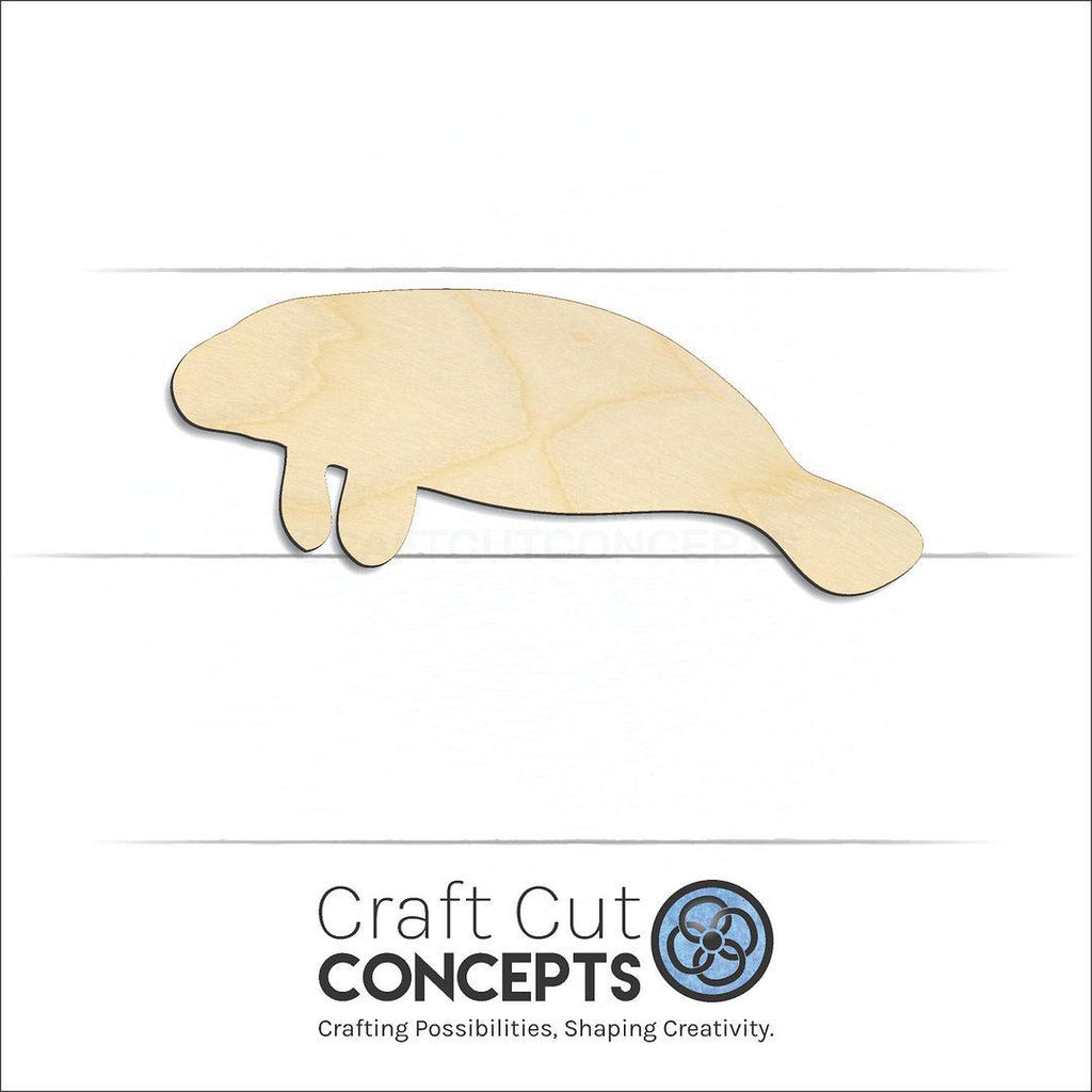 Craft Cut Concepts Logo under a wood Manatee craft shape and blank