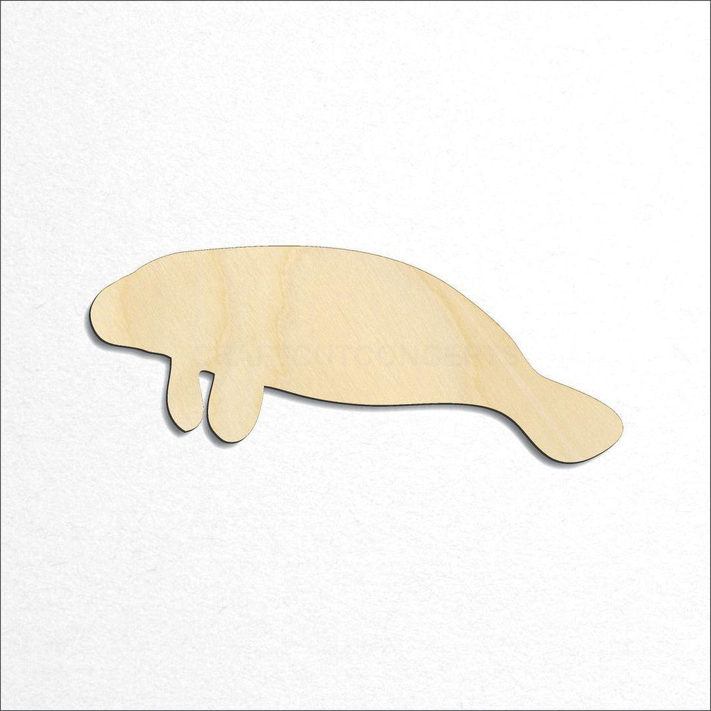 Wooden Manatee craft shape available in sizes of 1 inch and up