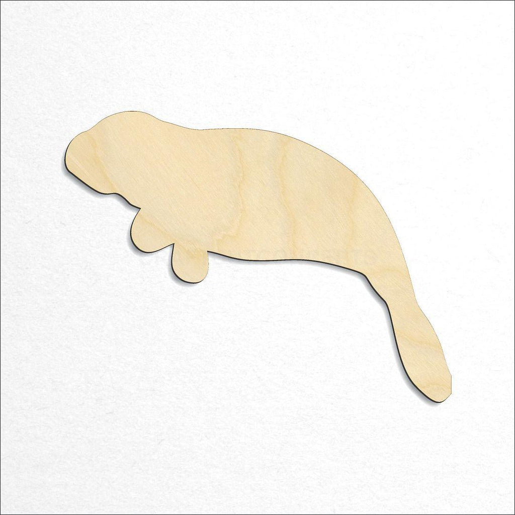 Wooden Manatee Calve craft shape available in sizes of 1 inch and up