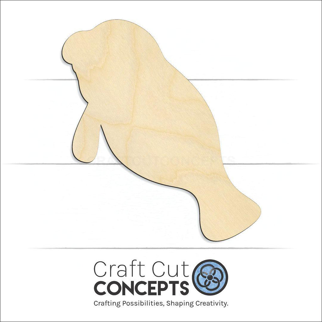 Craft Cut Concepts Logo under a wood Manatee craft shape and blank