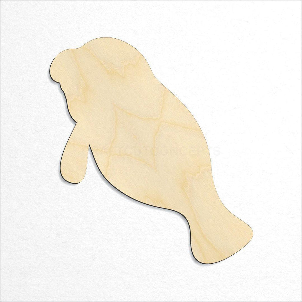 Wooden Manatee craft shape available in sizes of 1 inch and up